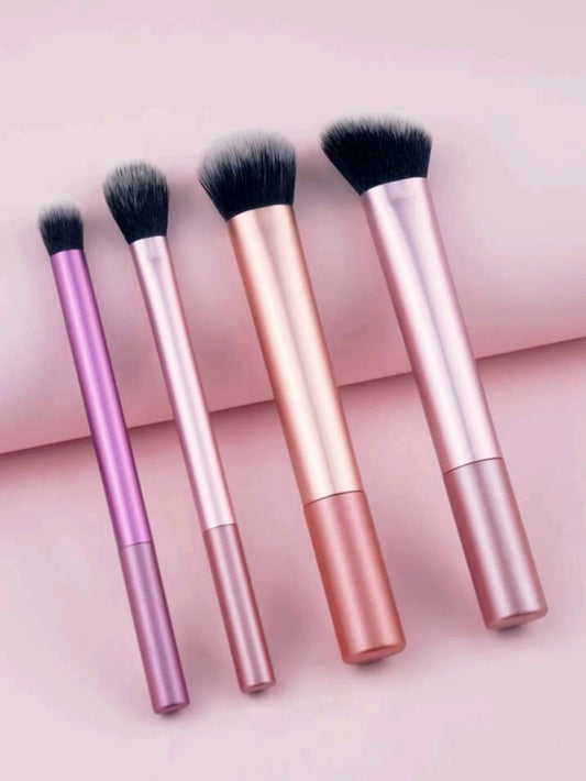 4 Makeup Brushes, Long Tube Makeup Brush Set, Multi-Color Makeup Brushes, Beauty Tools, Foundation Brush, Loose Powder Brush, Highlight Brush, Contour Brush, Eye Shadow Brush, Eye Makeup Brush, Concealer Brush, Blush Brush