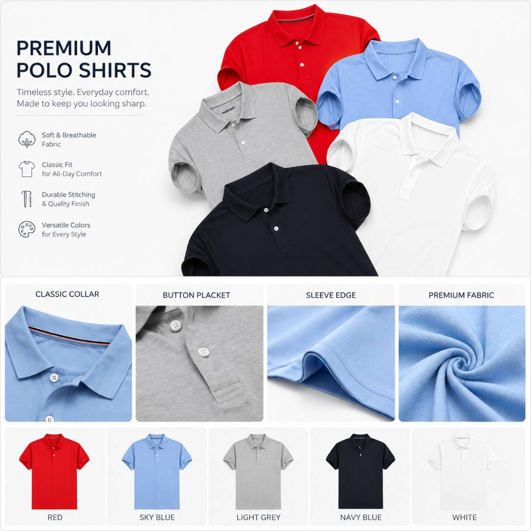 Pack Of 5 Polo T-shirt COMBO